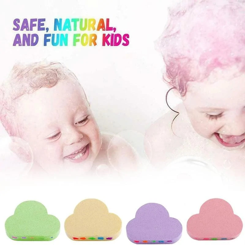 Rainbow Cloud Salt Bubble Bath Bombs Multicolor For Baby