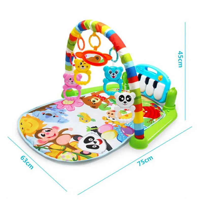 Baby Music Puzzle Play Mat: Educational Keyboard Carpet with Rack Toys for Infant Fitness and Crawling